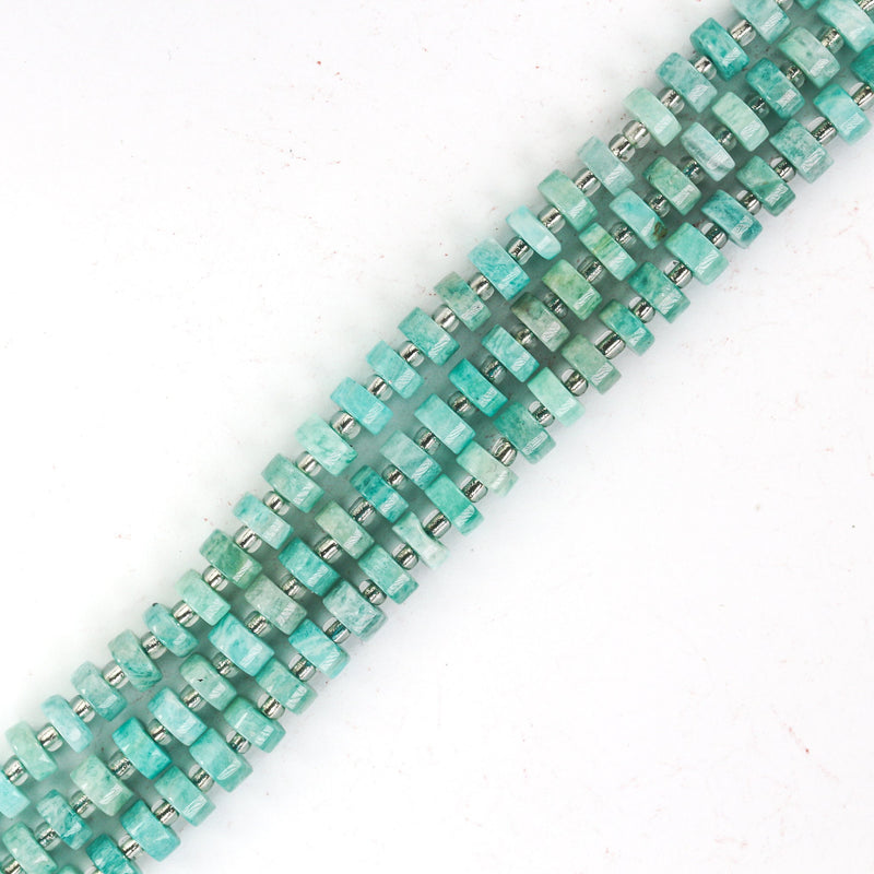 Natural Amazonite, 6*4mm Rondelle Gemstone Strand, 16 Inch, About 75 Beads, Hole 1mm