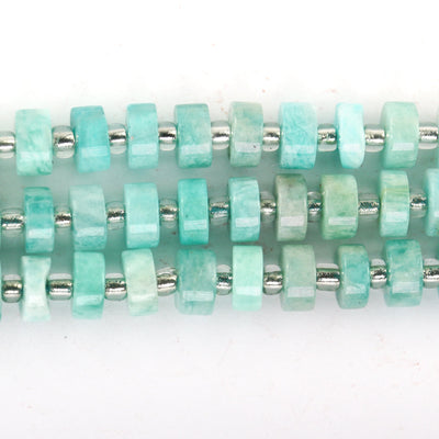 Natural Amazonite, 6*4mm Rondelle Gemstone Strand, 16 Inch, About 75 Beads, Hole 1mm