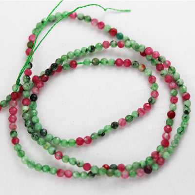 Natural ruby zoisite,  2.4mm faceted round, one full strand , about 170beads,16", 0.6mm hole