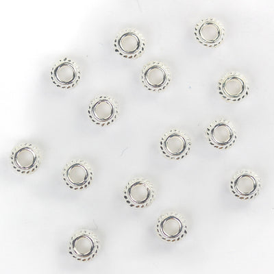 Silver spacer beads 10pcs 925  sterling silver jewellery findings rondelle spacer beads,5mm diameter, 3mm thick, hole 2.5mm