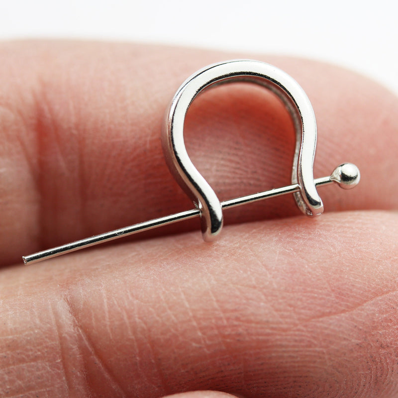 Pendant bails 2pcs 9*10mm 925 sterling silver jewellery findings ice pick  bails,20mm ball pin ,2.5-9mm inner size