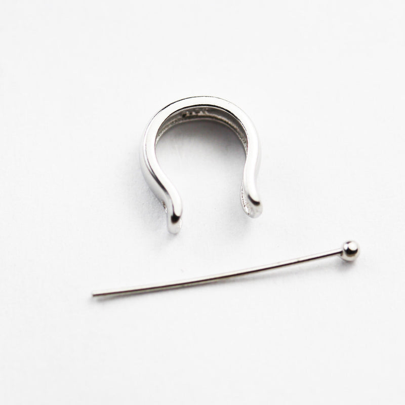 Pendant bails 2pcs 9*10mm 925 sterling silver jewellery findings ice pick  bails,20mm ball pin ,2.5-9mm inner size