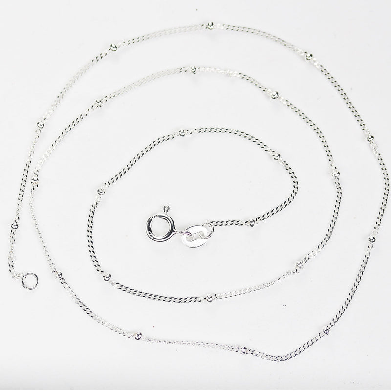 Chain necklaces 1pc/5pcs 16/18/20" 925 sterling silver  satellite chain jewellery necklace,0.5 mm chain,2mm ball, 5mm ring clasp