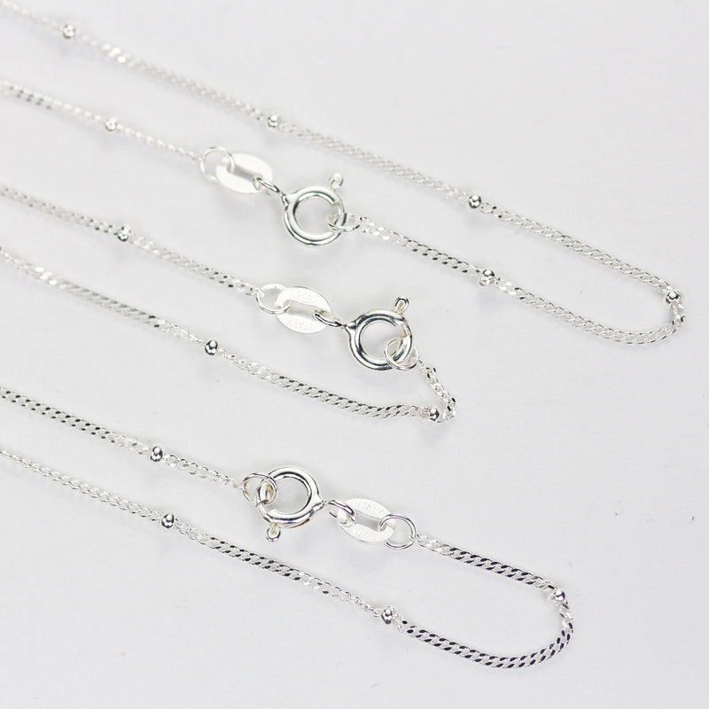 Chain necklaces 1pc/5pcs 16/18/20" 925 sterling silver  satellite chain jewellery necklace,0.5 mm chain,2mm ball, 5mm ring clasp