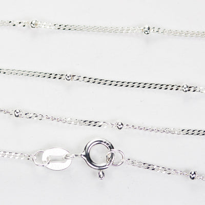 Chain necklaces 1pc/5pcs 16/18/20" 925 sterling silver  satellite chain jewellery necklace,0.5 mm chain,2mm ball, 5mm ring clasp