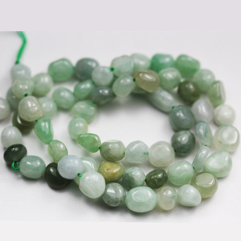 Natural Burmese Burma Jade, 6*6-8mm Natural Gemstone Nugget, 15.5inch , about 65 beads , 1mm hole