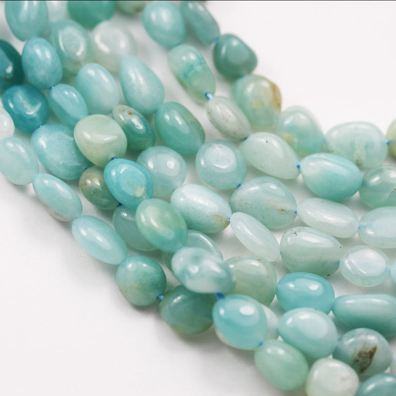 Amazonite, natural nugget gemstone 10*8mm one full strand, 16 inch 1mm hole, about45pcs -gem2679