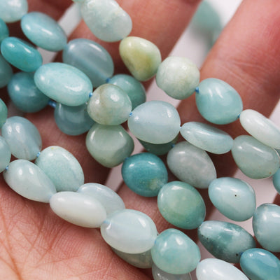 Amazonite, natural nugget gemstone 10*8mm one full strand, 16 inch 1mm hole, about45pcs -gem2679