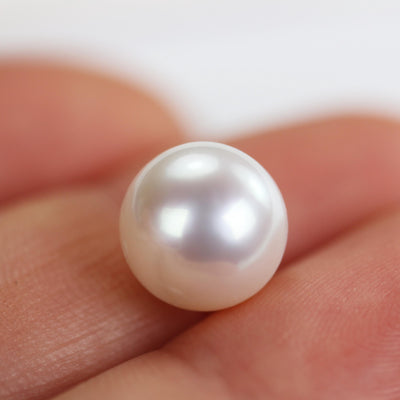 AAAA Freshwater pearl, 7.5-8, 9-10, 10-11mm white, 1 pair AAA half drilled round pearl studs, for making earring/ring, hole 0.8mm