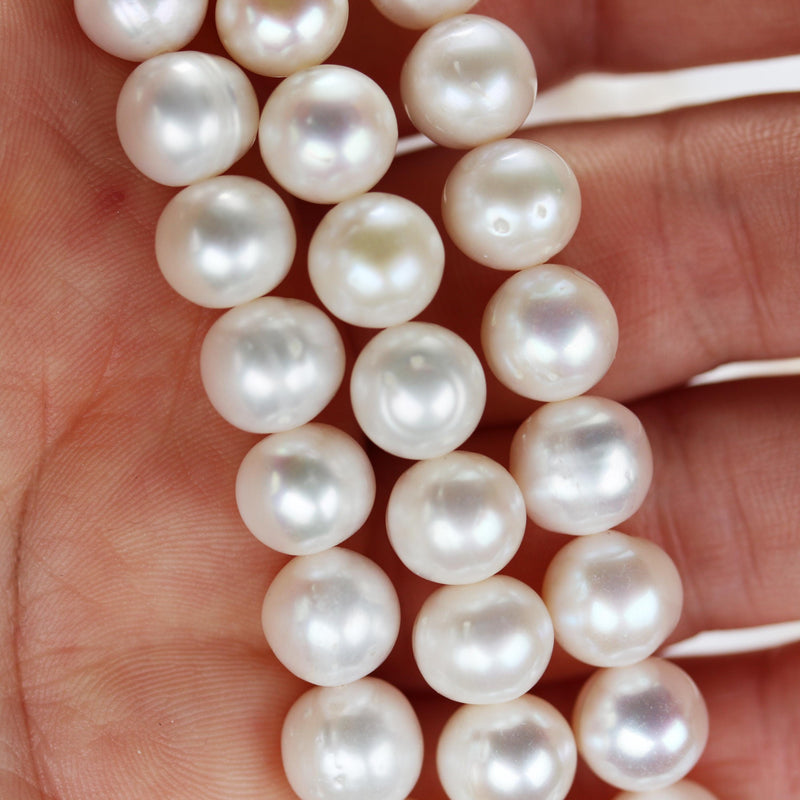 9mm white potato freshwater pearl strands,15.5 inch, about 47 beads,0.6mm hole