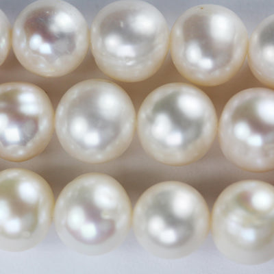 9mm white potato freshwater pearl strands,15.5 inch, about 47 beads,0.6mm hole