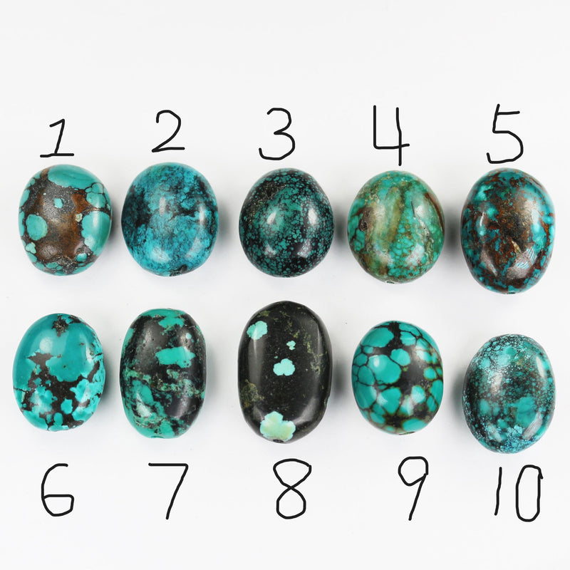 Natural turquoise large chunky oval bead gemstone, size around 23-31mm x 20mm, 12-16mm thick, hole 1-3mm