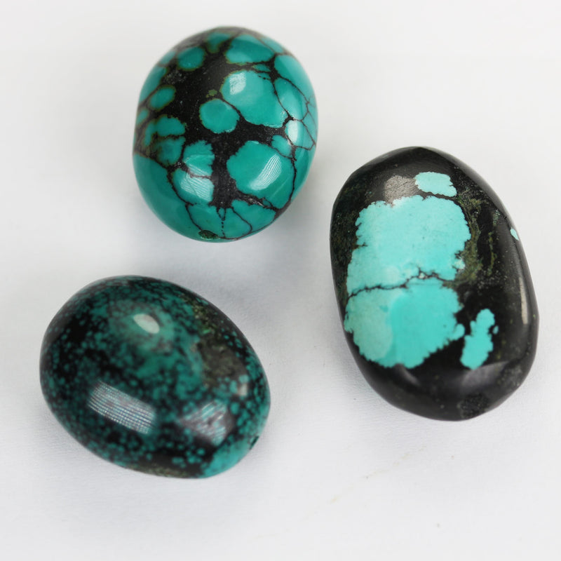 Natural turquoise large chunky oval bead gemstone, size around 23-31mm x 20mm, 12-16mm thick, hole 1-3mm