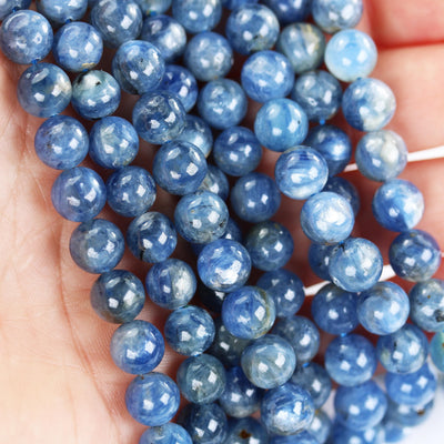 Natural Kyanite 8mm, full strand blue round gemstone strand, 15.5inch, about 46 beads, 1mm hole