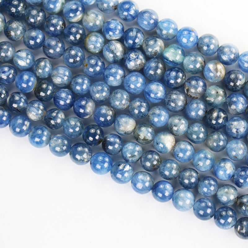 Natural Kyanite 8mm, full strand blue round gemstone strand, 15.5inch, about 46 beads, 1mm hole