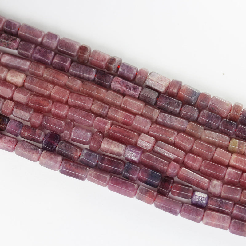 Natural Ruby Gemstones, 11-4mm length x 5mm width, one full strand mixed tube shape gemstone beads, 16", 1mm hole, around 50 beads