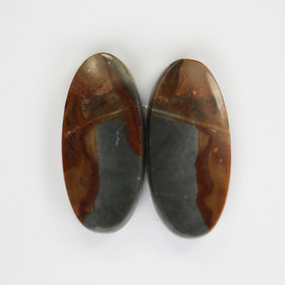 Natural Red Creek Jasper Gemstone Cabochon, oval/triangle/teardrop shape, 2pcs/1 pair, no hole, flat back