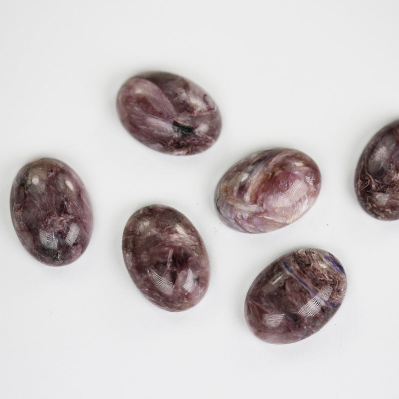 Natural Charoite cabochon gemstone beads, purple oval cabs, size 13*18mm oval cab, 5.2mm thick