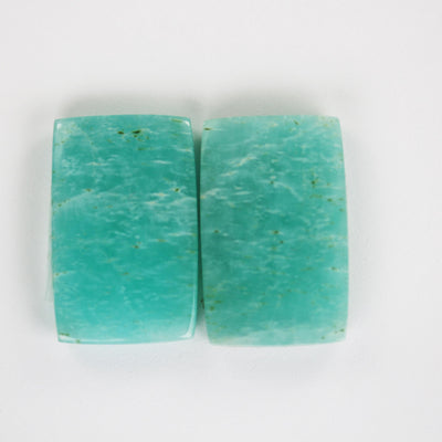 Natural Amazonite Cabochon Gemstone Beads, Russian Amazonite, 1 pair / 2 pcs, oval /rectangular / teardrop / wing cabs, 6mm thick