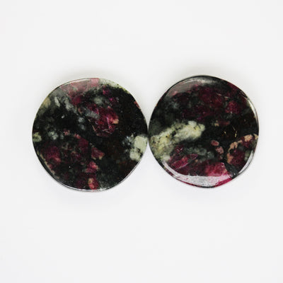 Natural Gemstone Cabochon: Sodalite, Ruby in Zoisite, Oval/round/teardrop shape cabs, 2pcs/1 pair, No hole, flat back