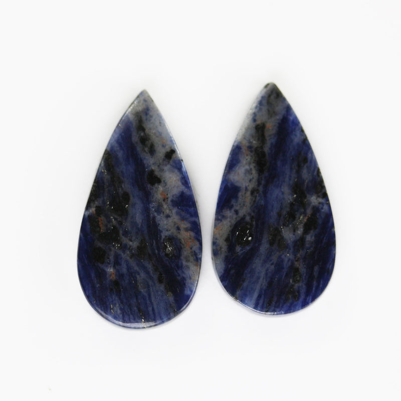 Natural Gemstone Cabochon: Sodalite, Ruby in Zoisite, Oval/round/teardrop shape cabs, 2pcs/1 pair, No hole, flat back