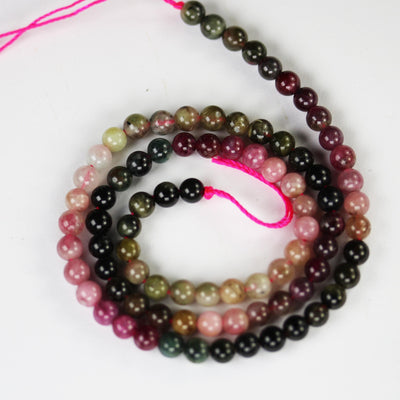 Tourmaline, 4.5mm round gemstone beads, full strand colorful tourmaline, about 85pcs beads ,0.6mm hole, 15.5"