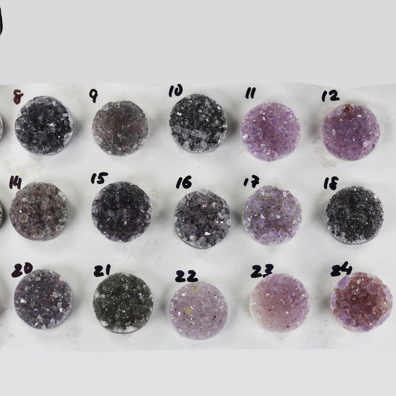 1pc Druzy Amethyst Pendant Beads, Size Around 20mm, 6mm thick( no hole)