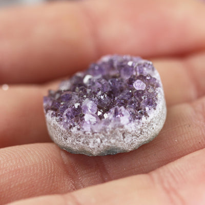 1pc Druzy Amethyst Pendant Beads, Size Around 20mm, 6mm thick( no hole)