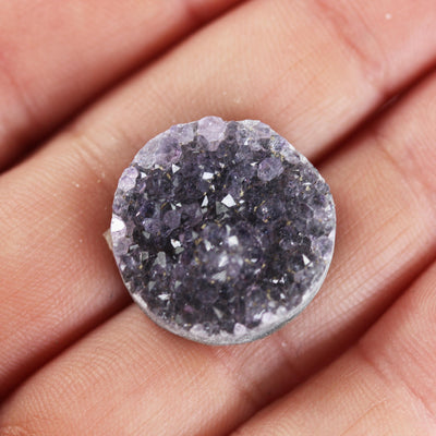 1pc Druzy Amethyst Pendant Beads, Size Around 20mm, 6mm thick( no hole)