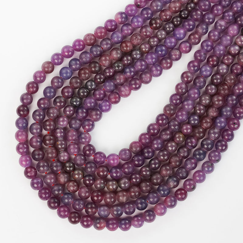 Natural Ruby, 6mm Round Natural Gemstone Beads, 15.5 Inch, 1mm Hole, About 75 Beads