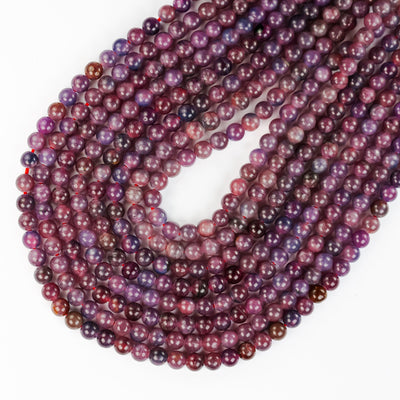 Natural Ruby, 6mm Round Natural Gemstone Beads, 15.5 Inch, 1mm Hole, About 75 Beads