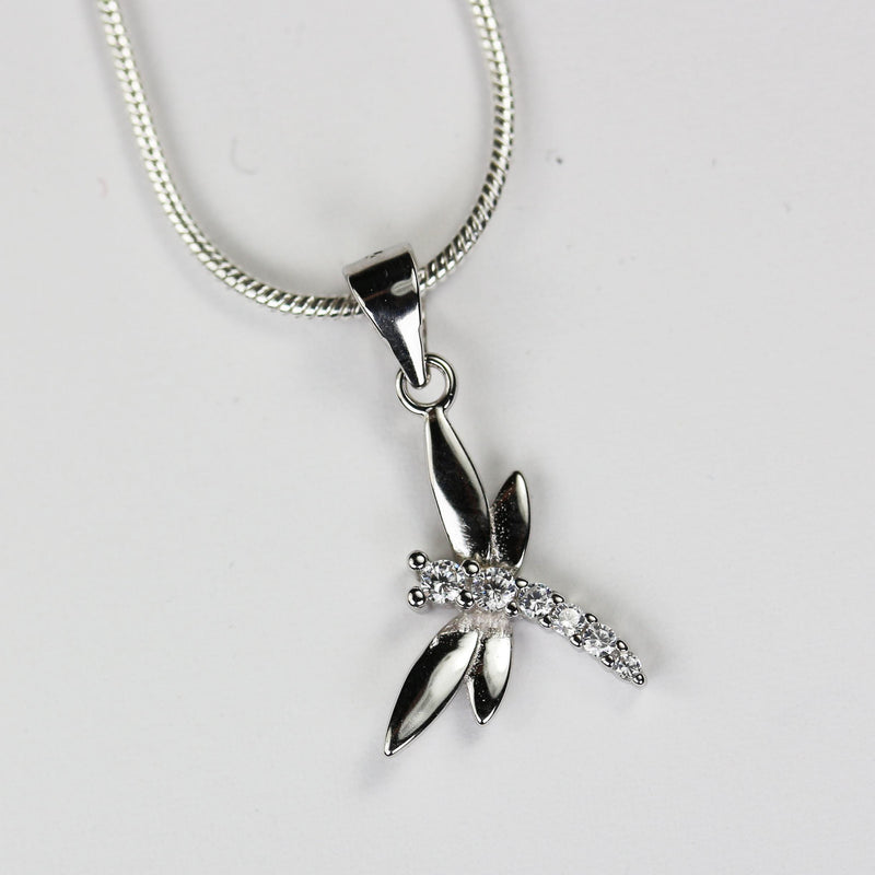 Charms 1pc 925 sterling silver jewellery findings charm beads , Dragonfly charm with crystals, 17*12mm