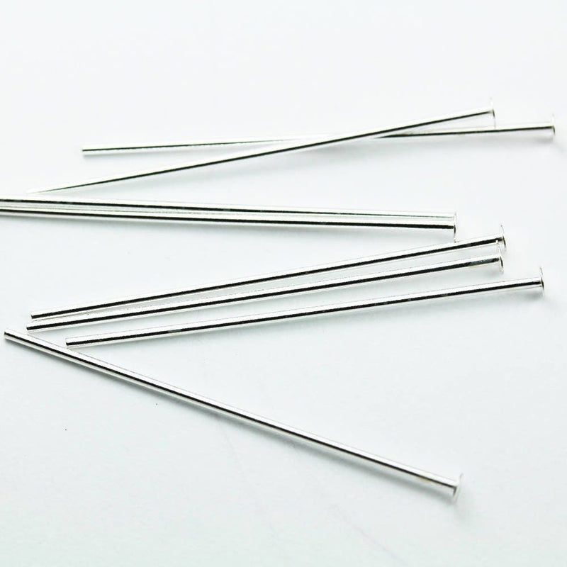 20pcs 22gauge 40mm 925 sterling silver jewellery findings head pin, head about 2mm