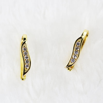 18k Gold Vermeil Bail, 16*10mm, 18k Gold on 925 Sterling Silver with Cubic Zirconia, 16mm length