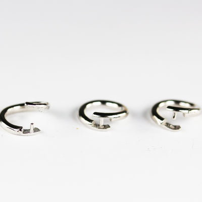 4pcs Locking Jump Rings, 15 Gauge 6/8/10mm, 925 Sterling Silver With Platinum Plated, Jewellery Findings, Open To Closed Jump Ring