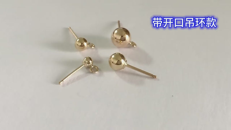 Earring findings 1 pair 14K Gold Filled Jewellery Making Findings Earstud Earring Post , 3mm / 4mm Ball