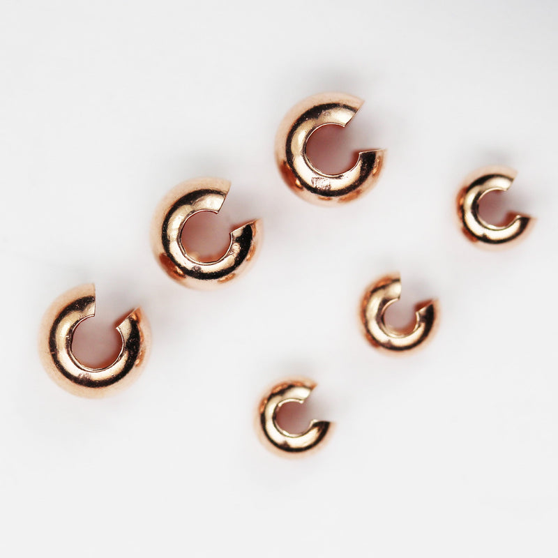 Crimp  Cover 20pcs  Rose Gold  on 925 Sterling Silver Jewellery Findings Crimp Cover, 3 or 4mm round