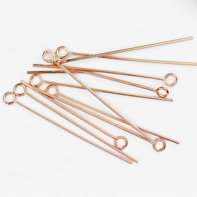 Eyepin 10pcs 30mm ,22gauge Gold Vermeil Style Jewellery findings Eye Pin, hole: about 1.5mm -