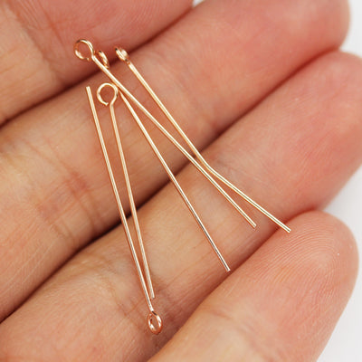 Eyepin 10pcs 30mm ,22gauge Gold Vermeil Style Jewellery findings Eye Pin, hole: about 1.5mm -