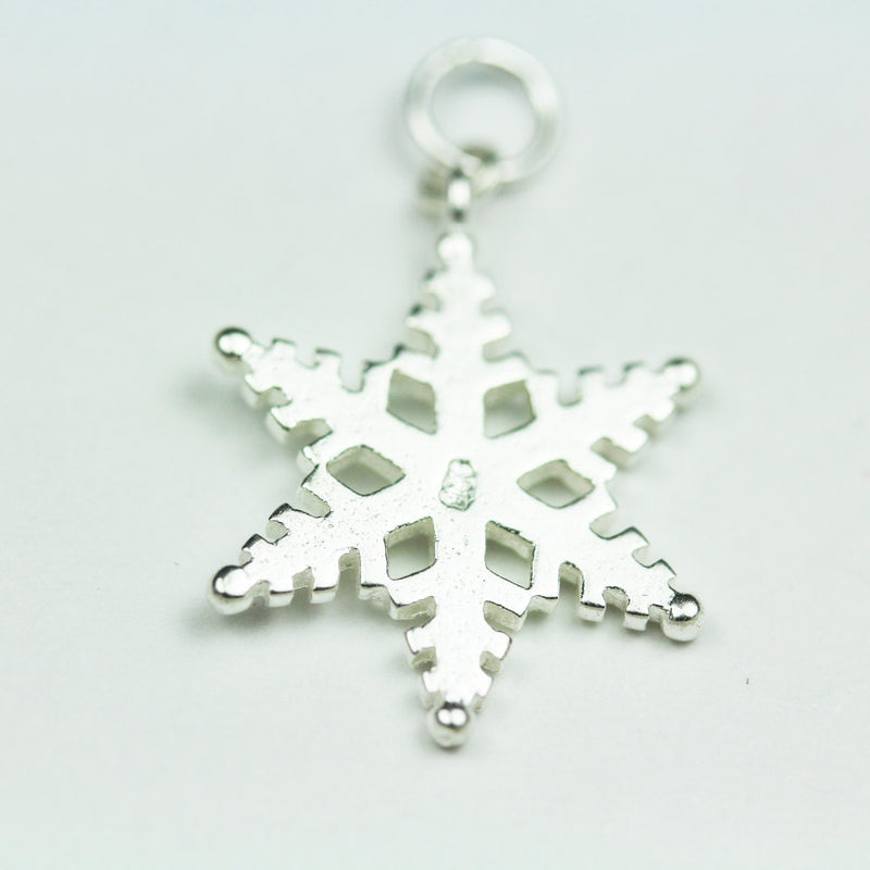 Charm2pcs 925 Sterling Silver Jewellery findings Charm Beads , 20mm Snowflake