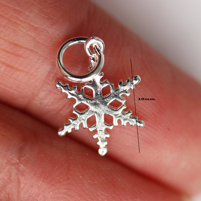 Charm2pcs 925 Sterling Silver Jewellery findings Charm Beads , 20mm Snowflake