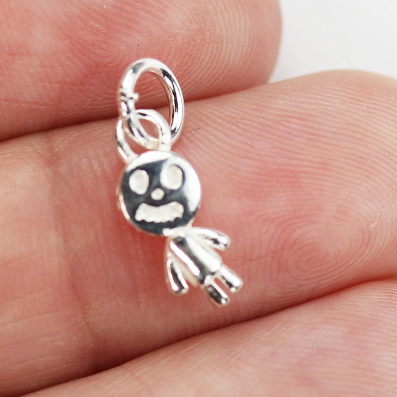 Charms 2pcs 925 Sterling Silver Jewellery findings Charm Beads ,Jack Skellington charm,Halloween Charm 13*6mm