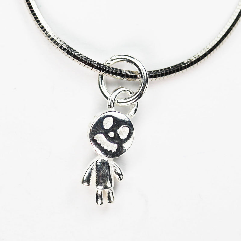 Charms 2pcs 925 Sterling Silver Jewellery findings Charm Beads ,Jack Skellington charm,Halloween Charm 13*6mm