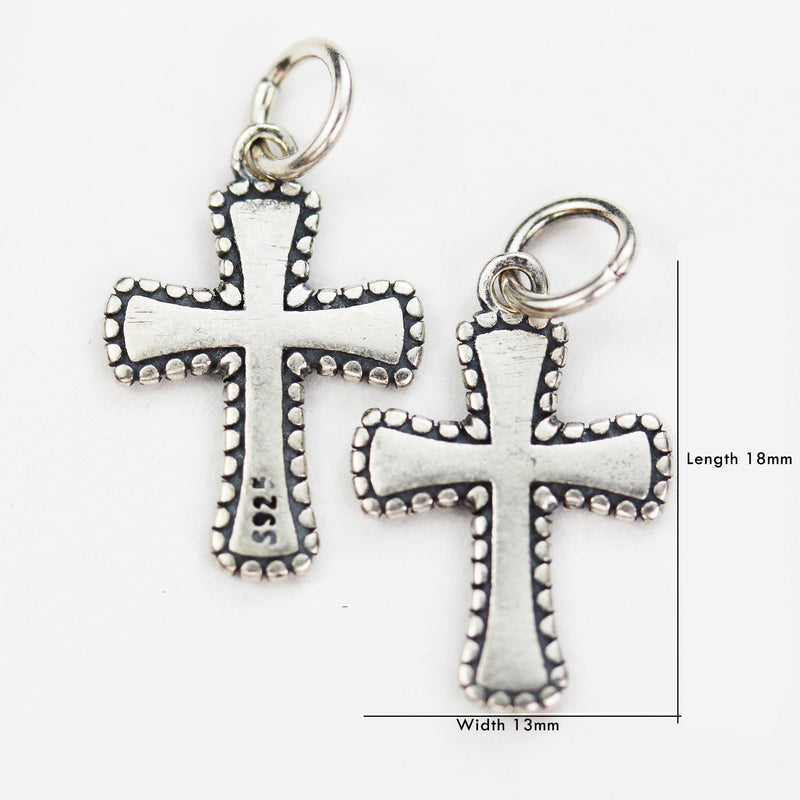 Charm 2pcs 18*13mm Cross 925 Antique Sterling Silver Jewellery findings Charm Beads , Cross pendant / charm / beads