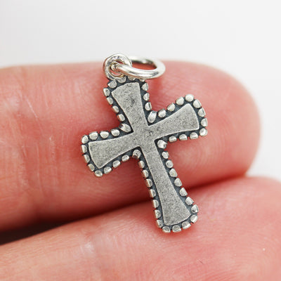 Charm 2pcs 18*13mm Cross 925 Antique Sterling Silver Jewellery findings Charm Beads , Cross pendant / charm / beads