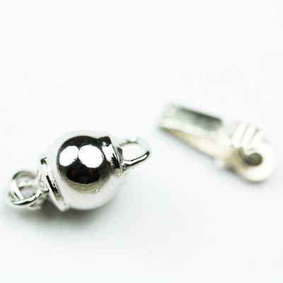 Sterling clasp 1pc 6mm Platinum Plate on 925 Sterling Silver Jewellery findings  Ball Box Clasp,15*6mm