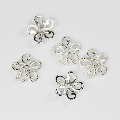 Big Bead Caps 6pcs 10mm 925 Sterling silver Jewelry Findings Bead cap,10*2.5mm Flower cap,1mm hole