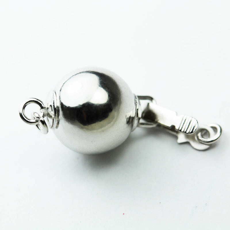 Silver Ball Clasp 1pc 12mm 925 Sterling Silver Jewellery findings  Ball Box Clasp,18*12mm