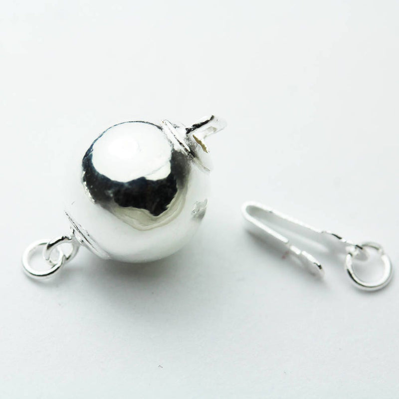 Silver Ball Clasp 1pc 12mm 925 Sterling Silver Jewellery findings  Ball Box Clasp,18*12mm