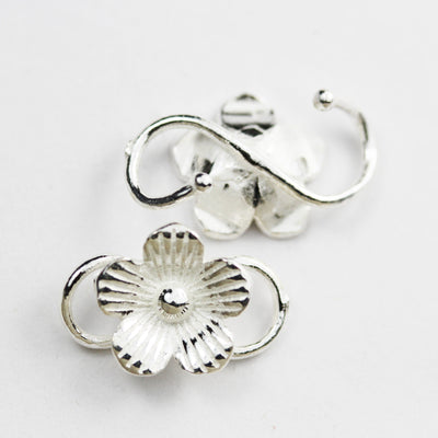 Hook clasp 2PCs Clasps 925 sterling silver Jewellery finding,Flower S-hook,18*11mm, Opened S Wire